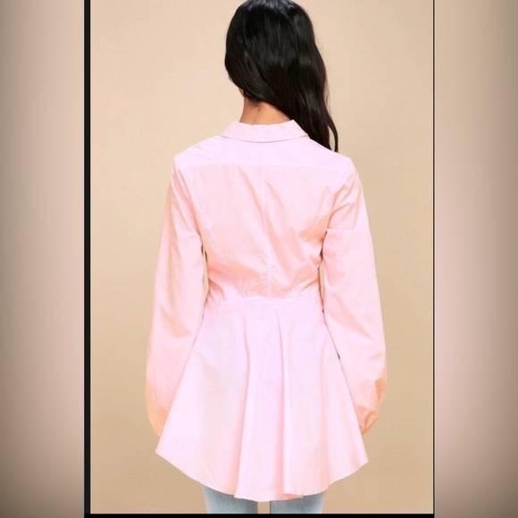 Free People All The Time Tunic Shirt Pale Pink Long Sleeve Top size S - Picture 4 of 10